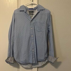 Denim and Flower Blue Slim Fit Men’s Dress Shirt Size M